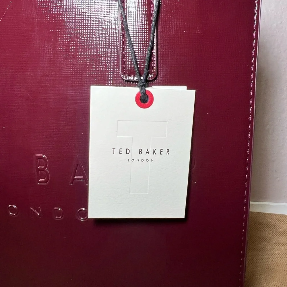 Ted Baker London Burgundy The Icon Tote Bag with Flower Charm - Picture 8 of 8